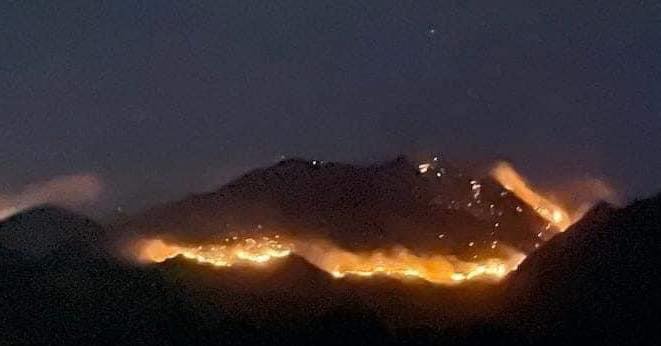 TRATAN DE CONTROLAR DEVASTADOR INCENDIO FORESTAL EN ÁLAMOS