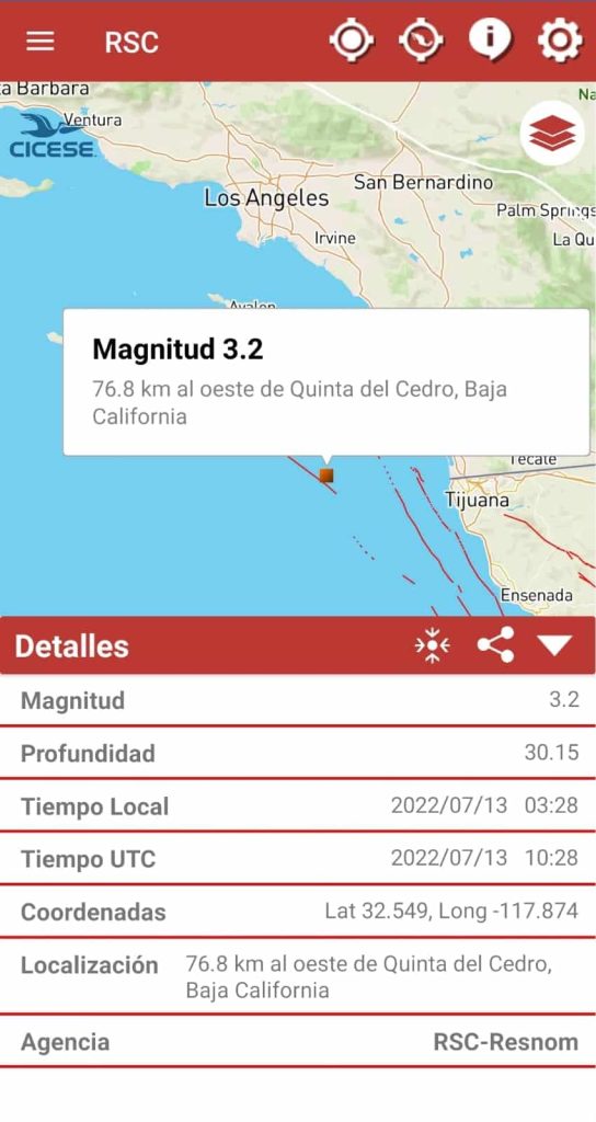 SE REGISTRA SISMO CERCA DE TIJUANA