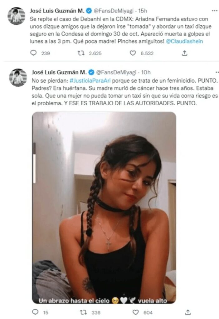 Ariadna abordó un taxi y un día después la encontraron muerta