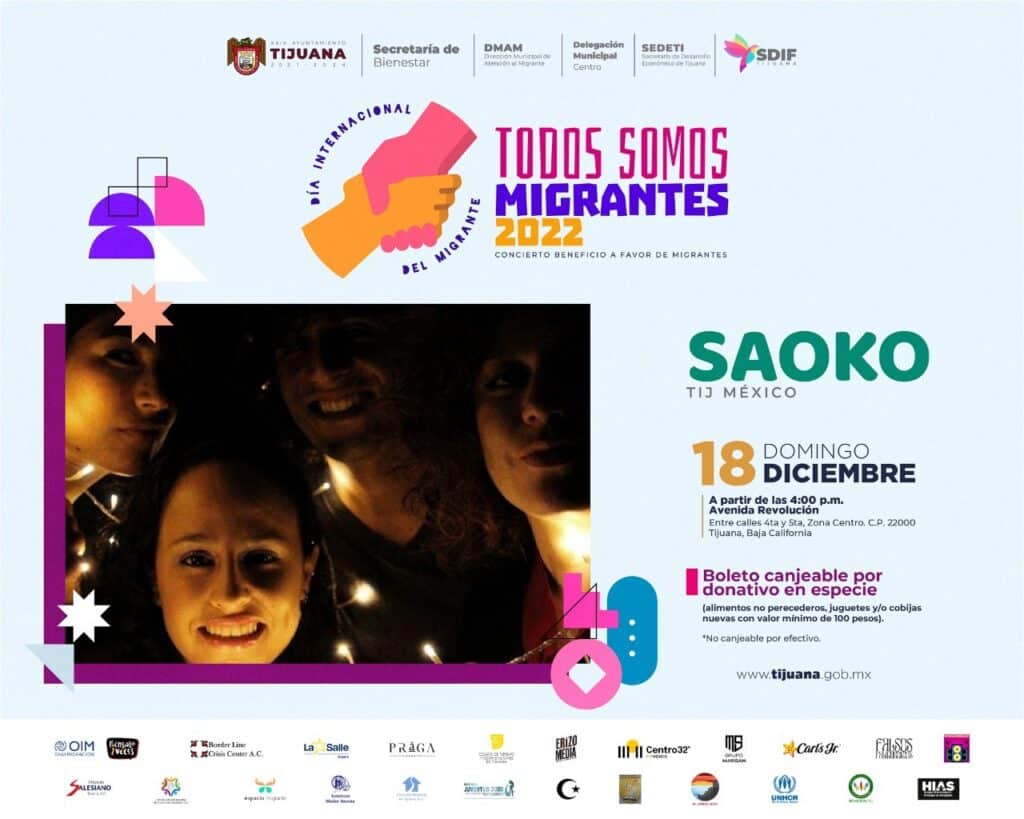 Agrupaciones de corte internacional participarán en el concierto Todos Somos Migrantes
