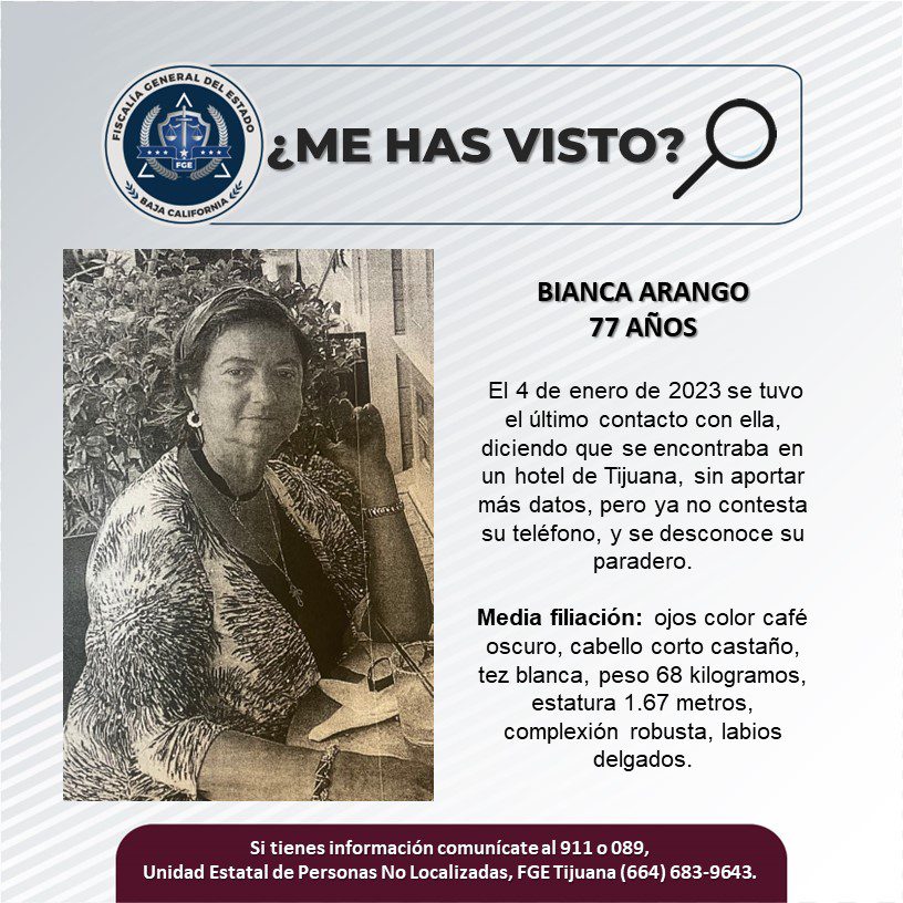 Buscan a colombiana desaparecida en Tijuana Buscan a colombiana desaparecida en Tijuana