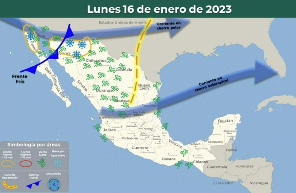Hay pronóstico de lluvia, alto oleaje, vientos y nevada