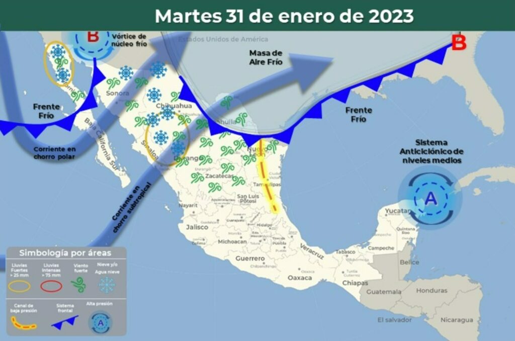 Lluvias, vientos fuertes y nevadas de martes a domingo en BC