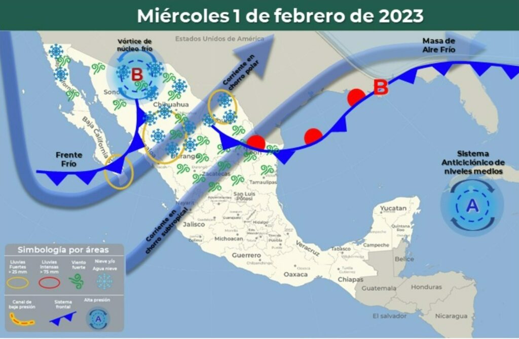 Lluvias, vientos fuertes y nevadas de martes a domingo en BC