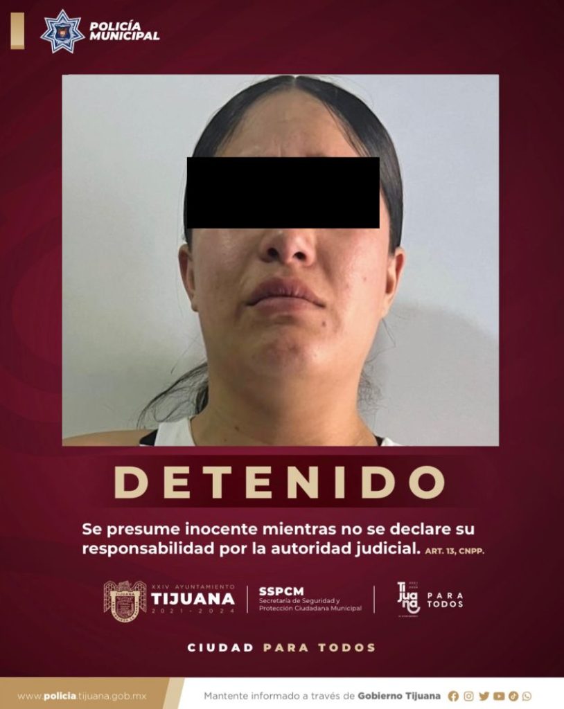 Detienen a una mujer que se metió a la línea y chocó a dos policías