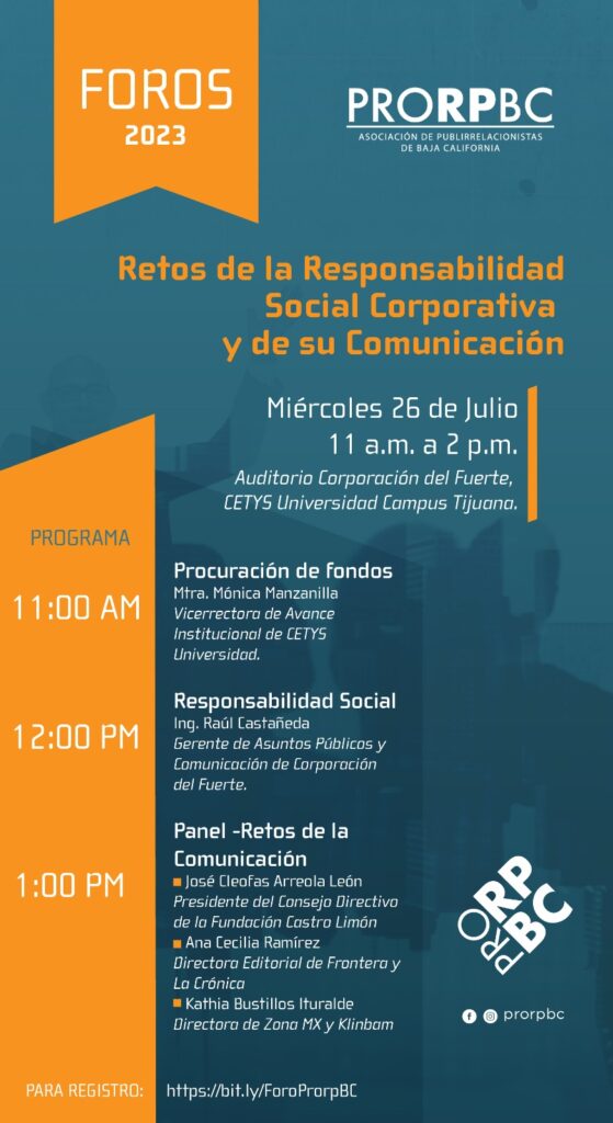 PRORPBC invita a su foro: Retos de la responsabilidad social corporativa y de su comunicación
