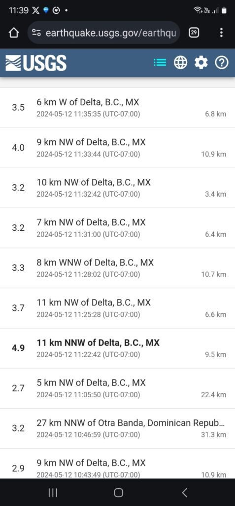 Enjambre de sismos remecen Baja California