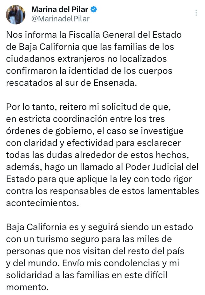 Familiares identificaron a los jóvenes extranjeros asesinados en Ensenada