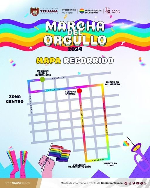 Próximo sábado 29 de junio será la Marcha del Orgullo 2024 en Tijuana