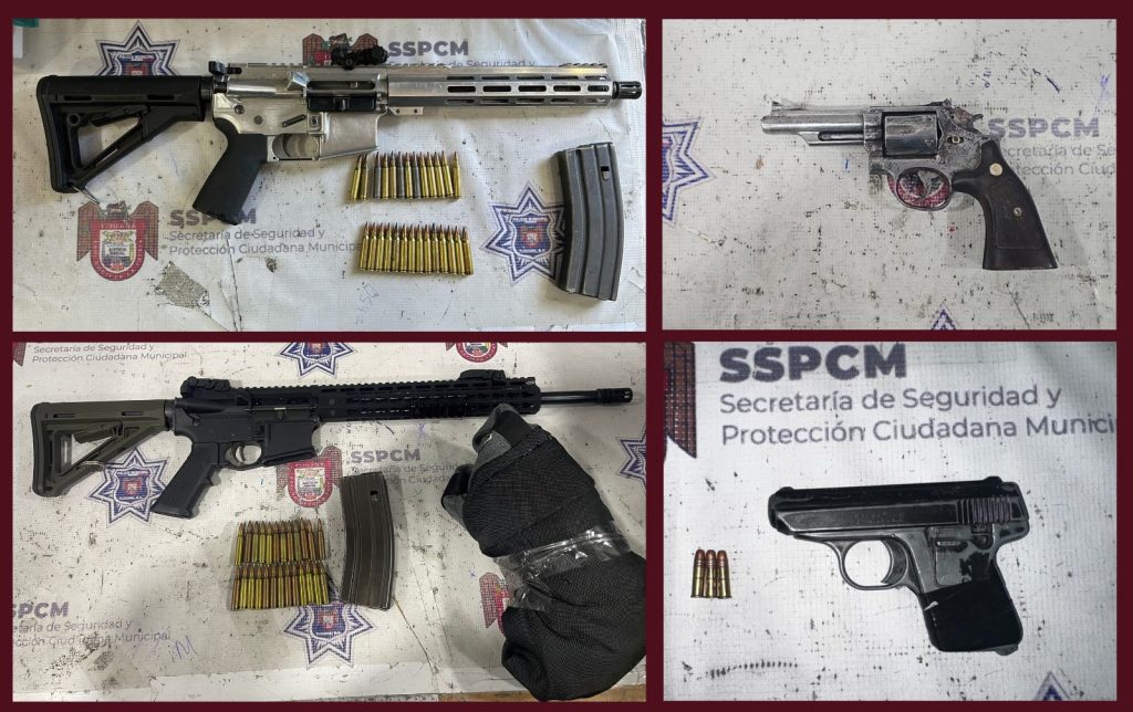 Policía municipal saca de las calles cuatro armas de fuego