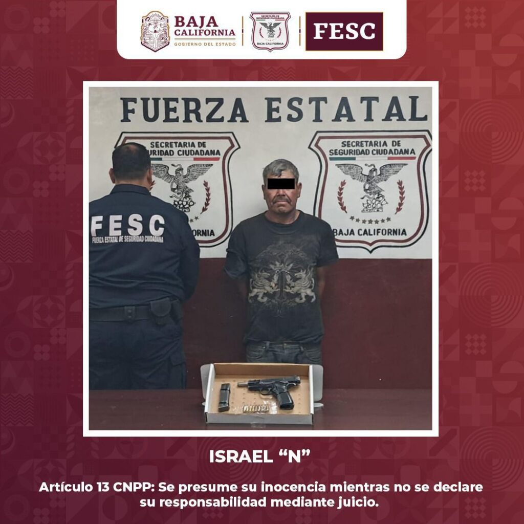 Tras operativo de la FESC en Tecate aseguran poncha llantas, bidones con gasolina, armas y droga