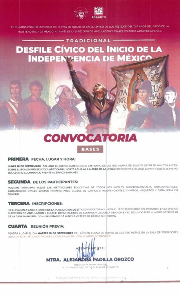 Convoca Gobierno Municipal al Desfile Cívico por el Inicio de la Independencia de México Convoca Gobierno Municipal al Desfile Cívico por el Inicio de la Independencia de México