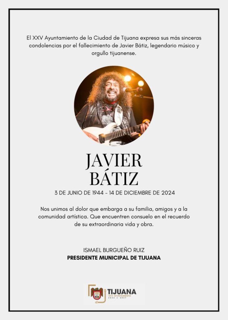 Tijuana está de luto: fallece el legendario guitarrista Javier Bátiz