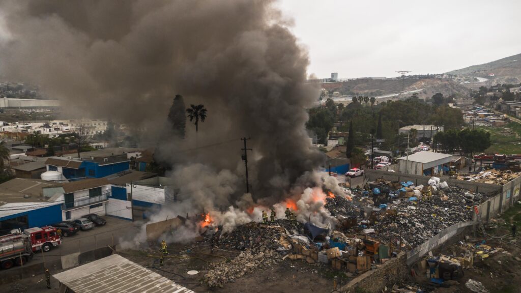 Se incendia recicladora en colonia García