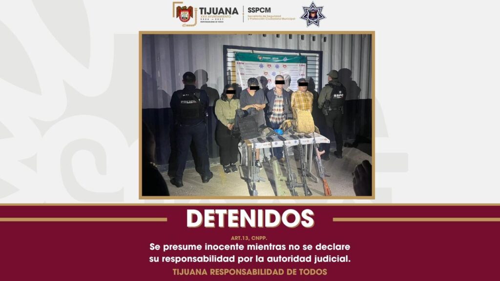 Operativo conjunto deja cinco detenidos y decomiso de arsenal en la colonia Obrera