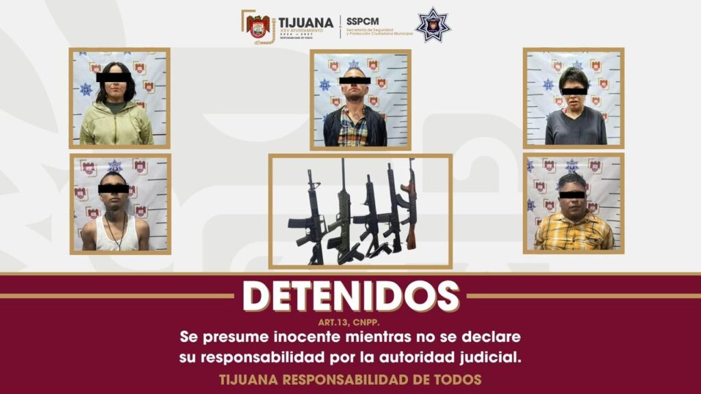 Operativo conjunto deja cinco detenidos y decomiso de arsenal en la colonia Obrera