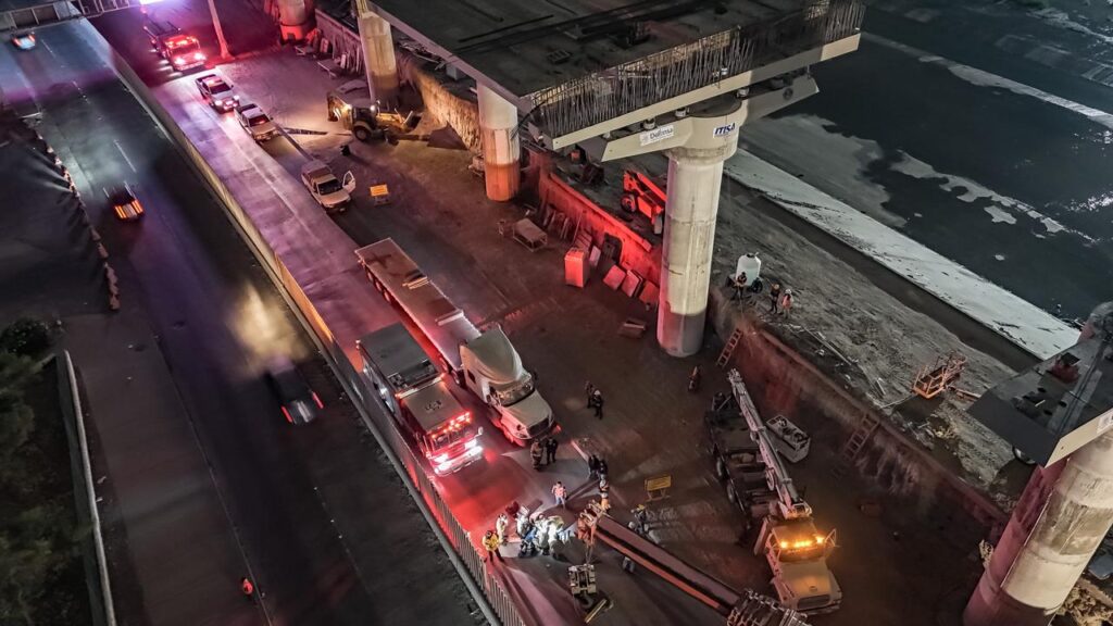 Accidente en obra del viaducto elevado deja dos lesionados