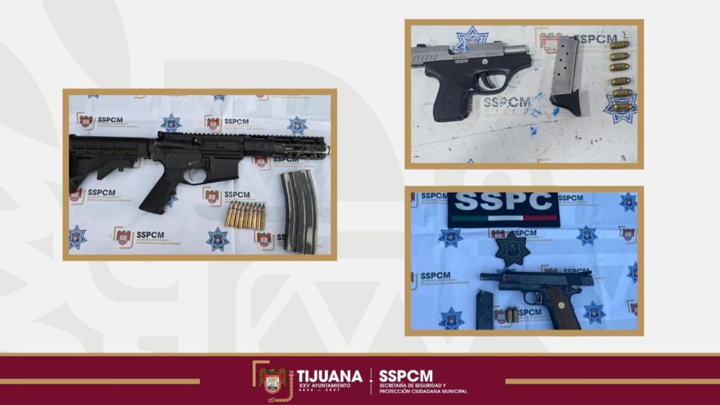 Asegura Policía Municipal a cuatro personas por realizar detonaciones al aire durante sepelio en Tijuana