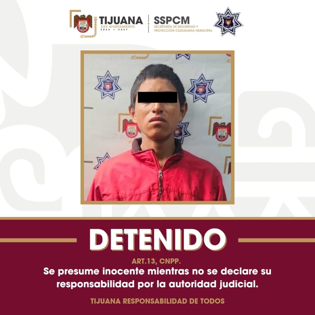 Detienen en Playas de Tijuana a presunto agresor con arma blanca