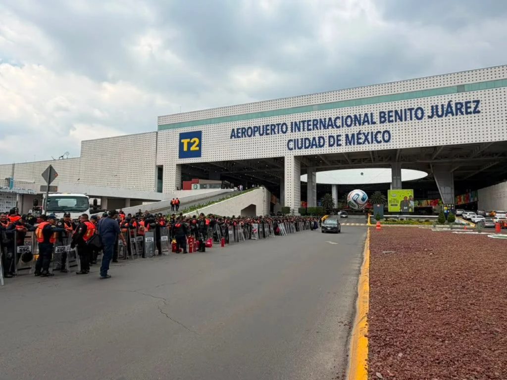Blindan accesos al AICM con estrictos filtros de seguridad previo al Mundial 2026